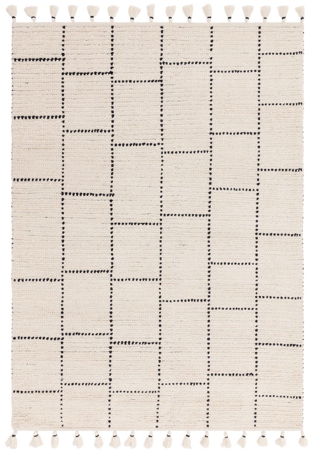 Nepal Rug -  Cream Black Tile