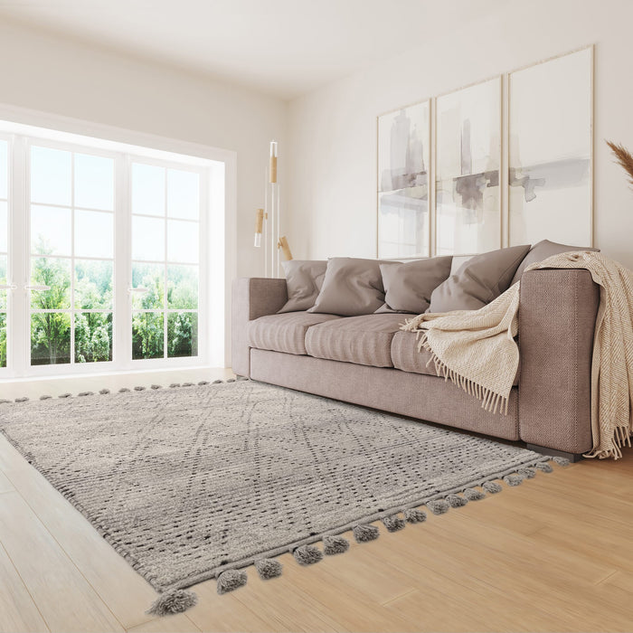 Nepal Rug -  Grey Black Diamond