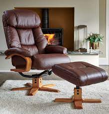 Nice Swivel Recliner - Chestnut Leather