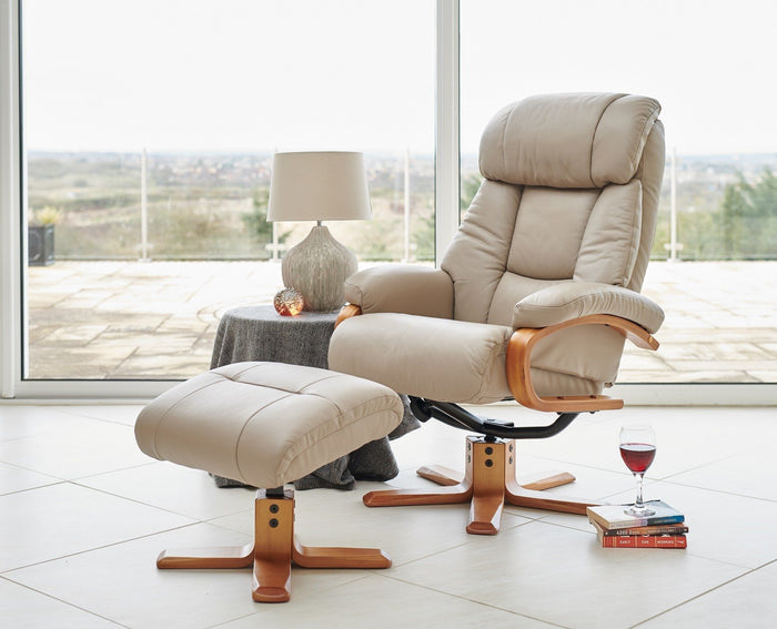 Nice Swivel Recliner - Pebble Leather