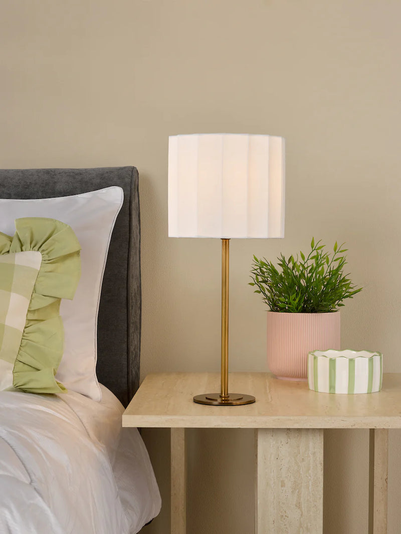 Noura Lighting Collection - Antique Bronze and Ivory With Shade