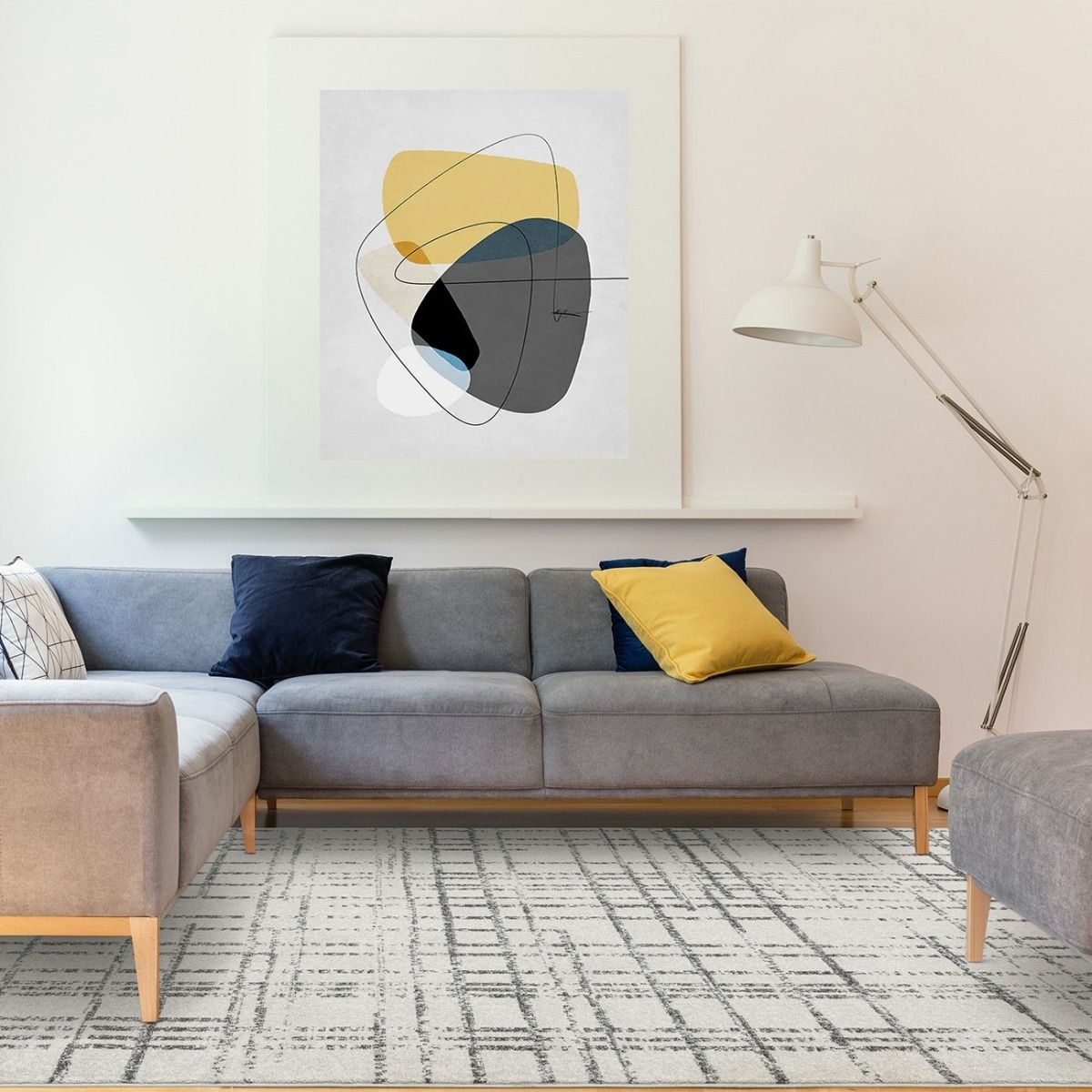 Nova Rug - Grid Grey NV31