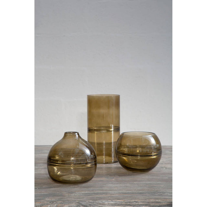 Optik Smoked Glass Vases