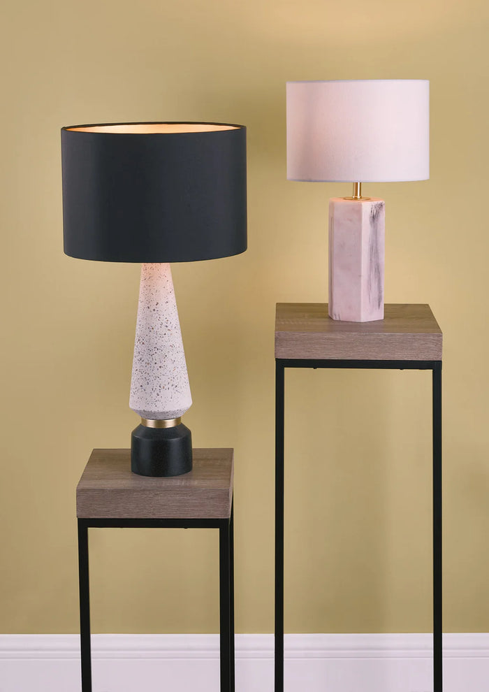 Onora Table Lamp White & Black With Shade