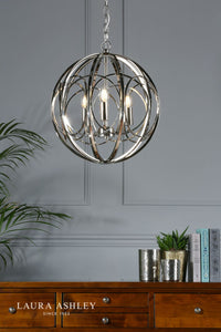 Laura Ashley - Orbital 3 Light Pendant - Polished Nickel