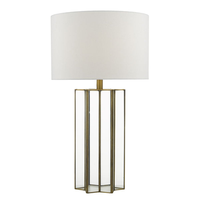 Osuna Table Lamp Silver With Shade -  Natural Brass