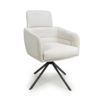 Polaris Swivel Dining Chair (pair) - White Corduroy