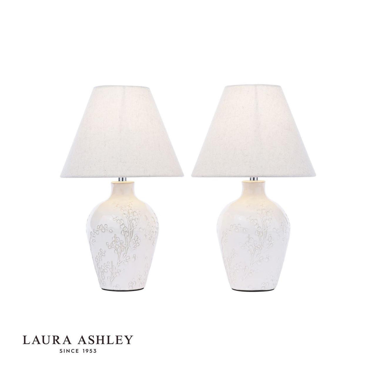 Laura Ashley Pussywillow Lighting Collection - White