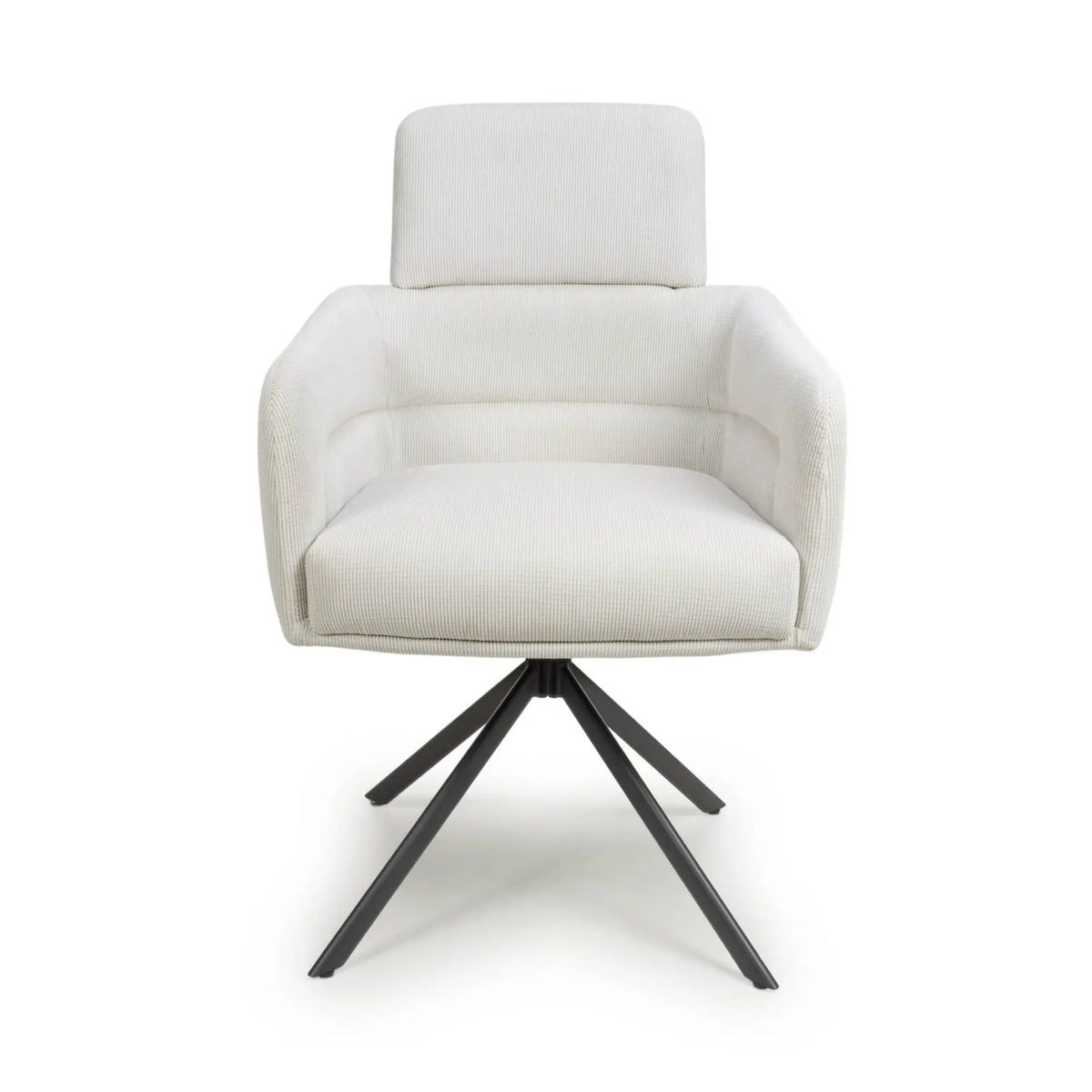 Polaris Swivel Dining Chair (pair) - White Corduroy