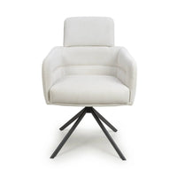 Polaris Swivel Dining Chair (pair) - White Corduroy