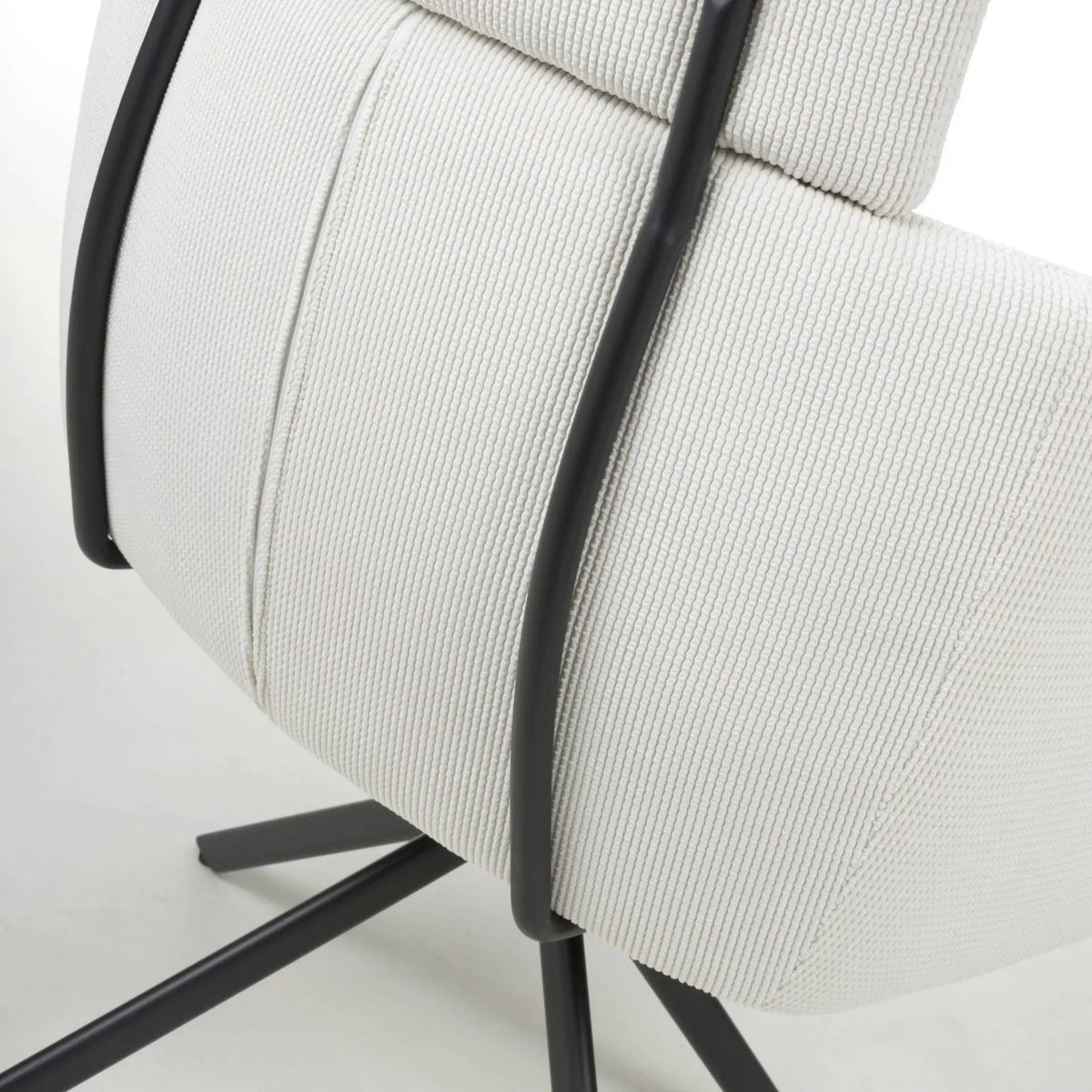 Polaris Swivel Dining Chair (pair) - White Corduroy