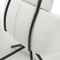 Polaris Swivel Dining Chair (pair) - White Corduroy