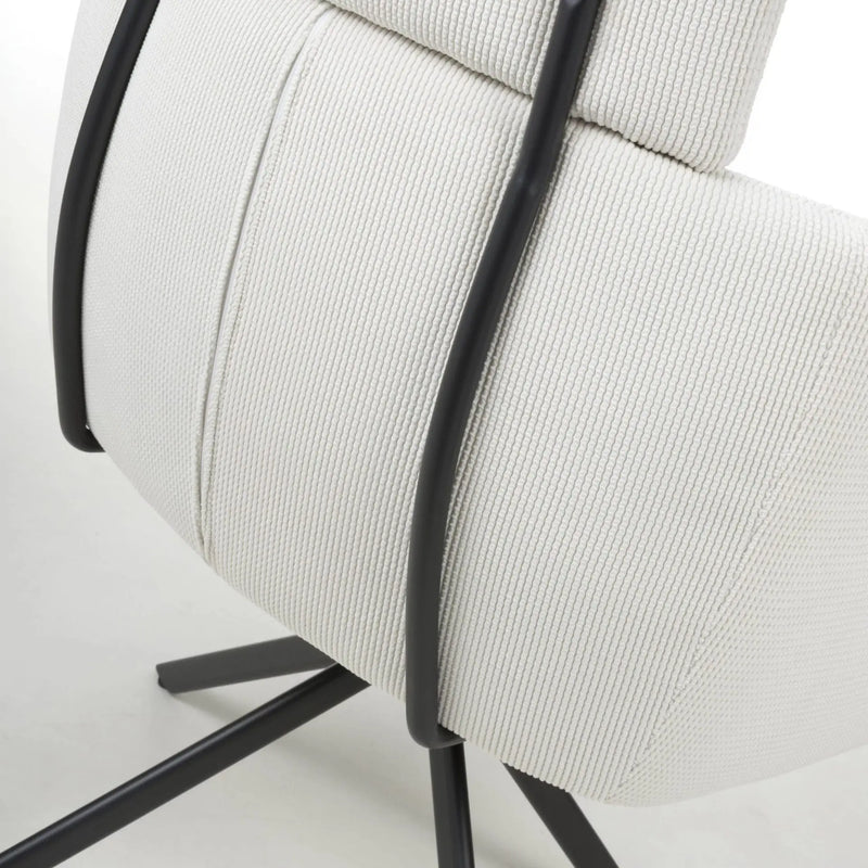Polaris Swivel Dining Chair (pair) - White Corduroy