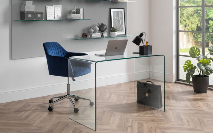 Kahlo Swivel Office Chair - Blue/Chrome