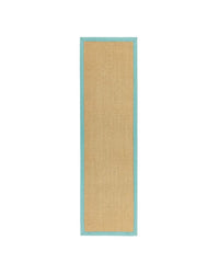 Sisal Rug - Linen/Aqua Border