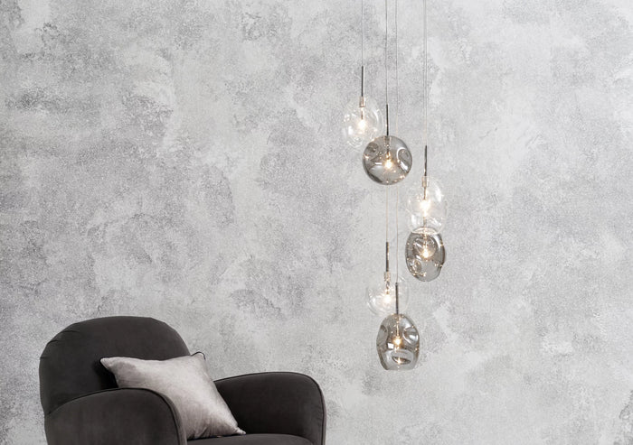 Quinn Lighting Collection Smoked & Clear Glass