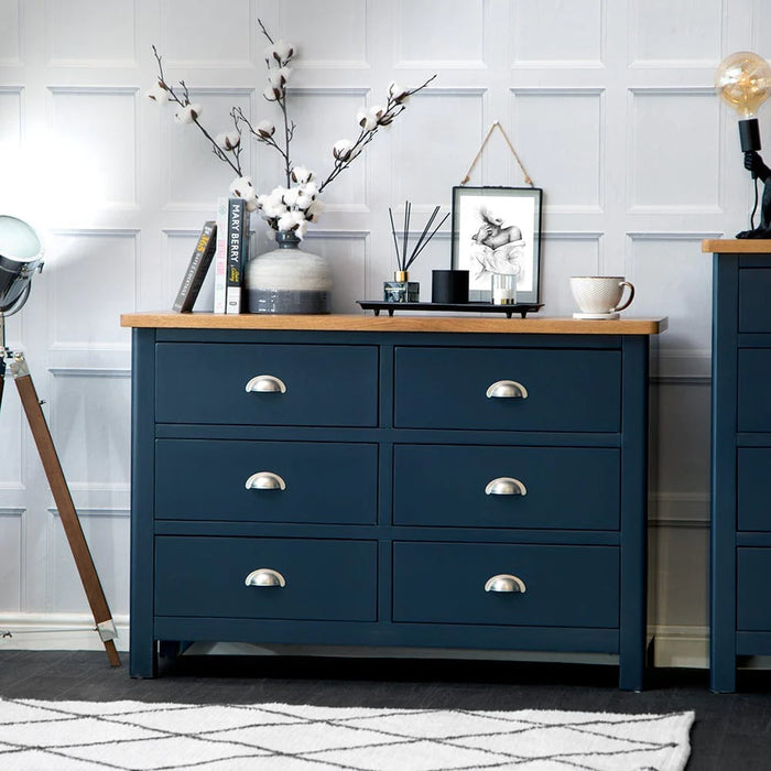 RA Blue Bedroom Collection - 6 Drawer Chest