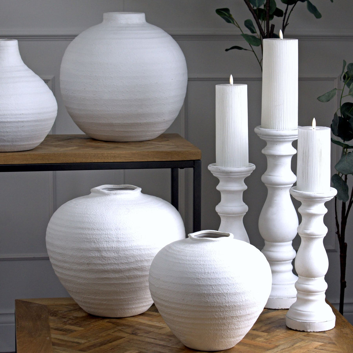 Regola Matt White Ceramic Vase Collection