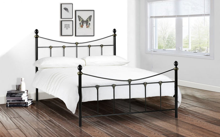 Rebecca Bed Black/Antique Gold
