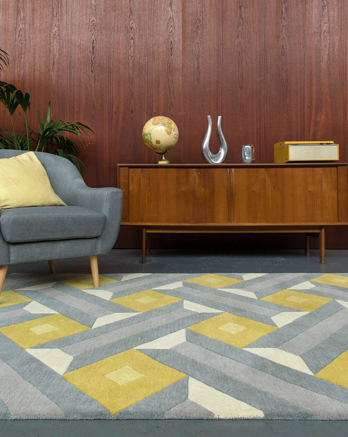 Reef Rug - Motif Ochre Grey RF01