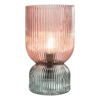 Rhubarb Lighting Collection - Pink and Green Ribbed Glass