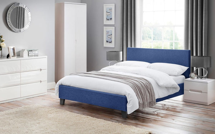 Rialto Bed - Dark Blue Linen