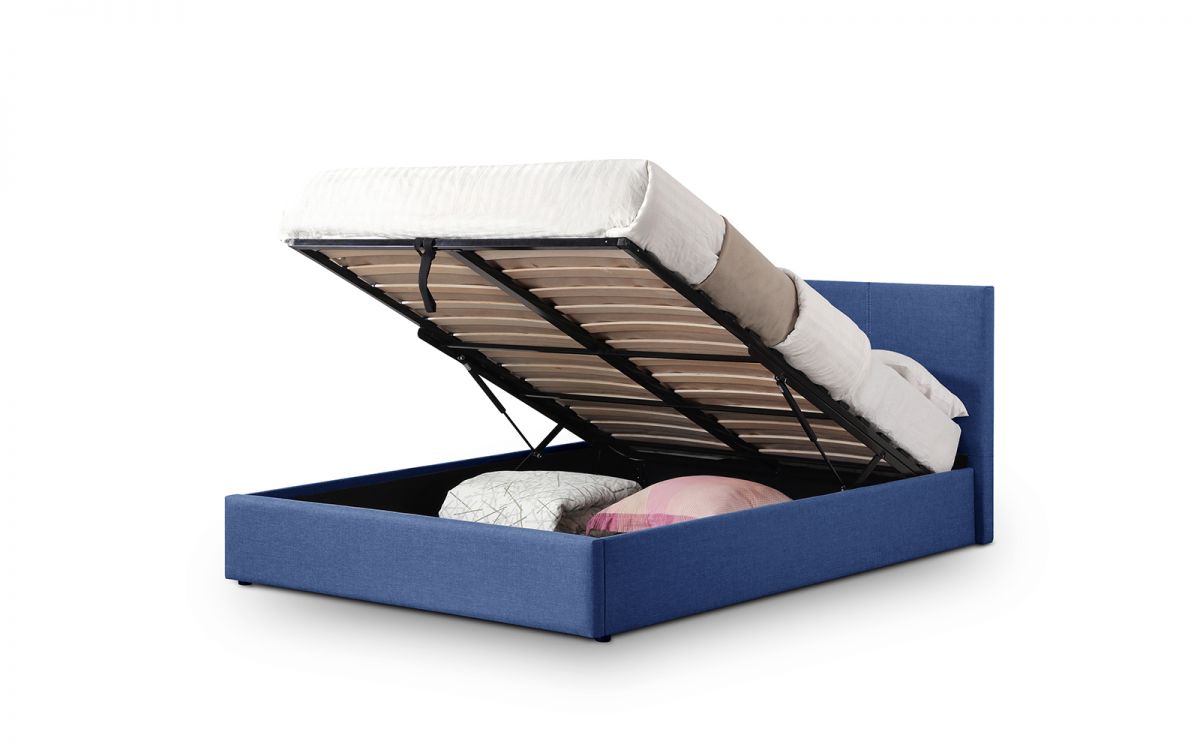Rialto Lift Up Storage Bed - Dark Blue Linen