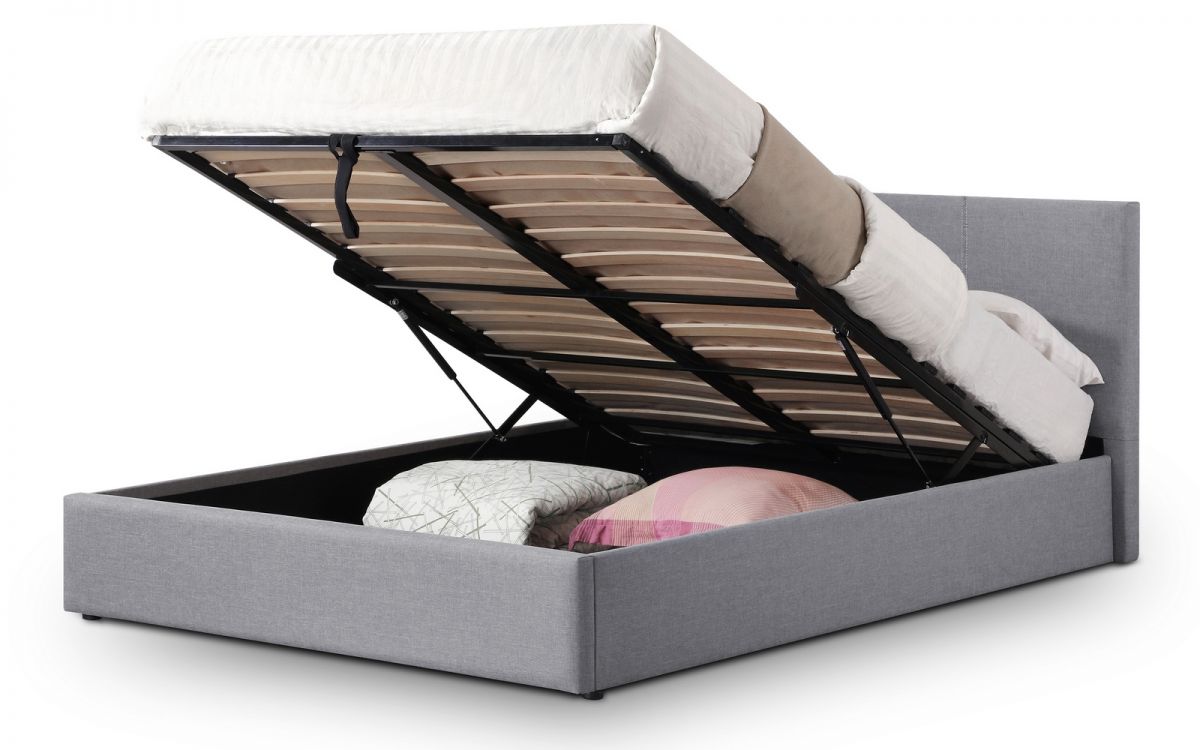 Rialto Lift Up Storage Bed - Grey Linen