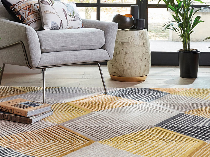 Harlequin Rhythm Rug - Saffron
