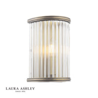 Laura Ashley Sutton Lighting Collection - Antique Brass and Ribbed Glass