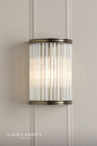 Laura Ashley Sutton Lighting Collection - Antique Brass and Ribbed Glass