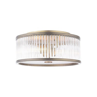 Laura Ashley Sutton Lighting Collection - Antique Brass and Ribbed Glass