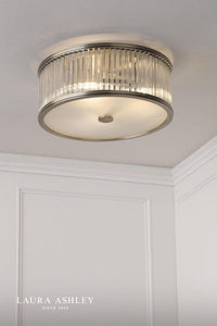Laura Ashley Sutton Lighting Collection - Antique Brass and Ribbed Glass