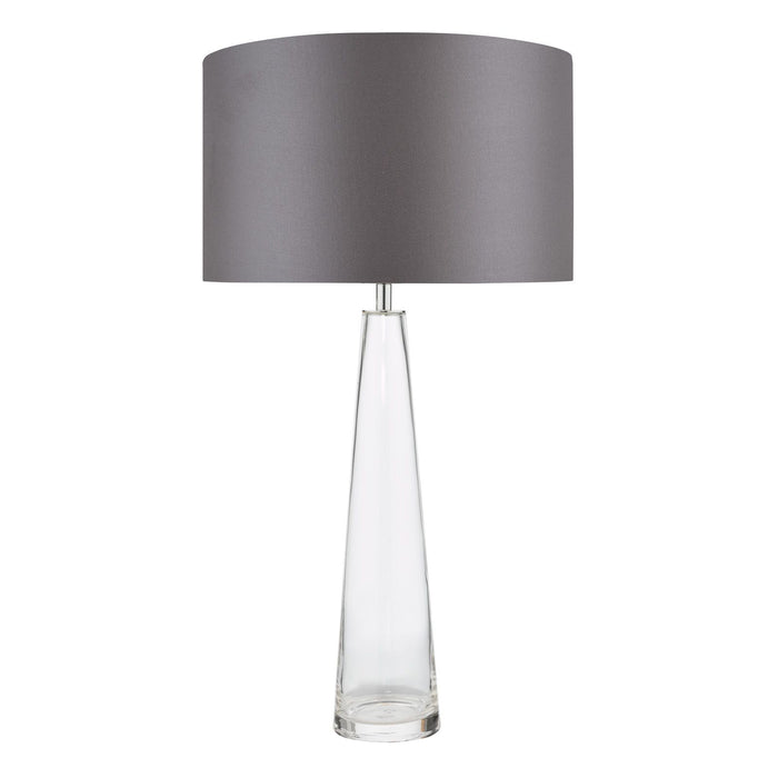 Samara Table Lamp Glass and Polished Chrome With Shade
