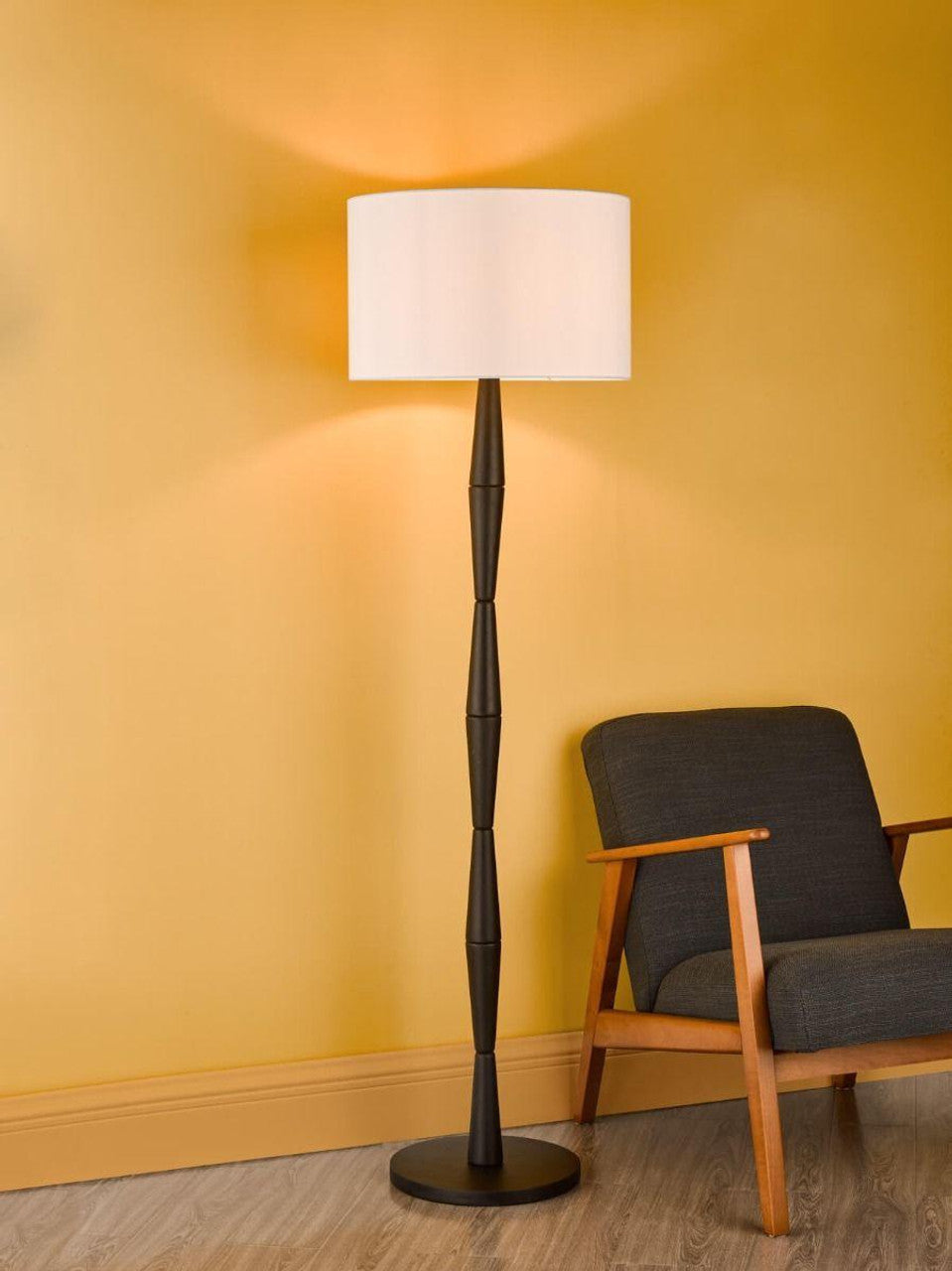 Sierra Floor Lamp Black With Shade