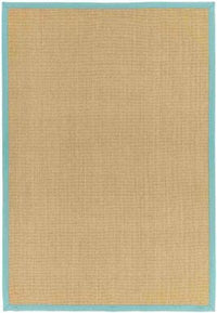 Sisal Rug - Linen/Aqua Border