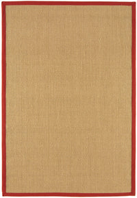Sisal Rug - Linen/Red Border
