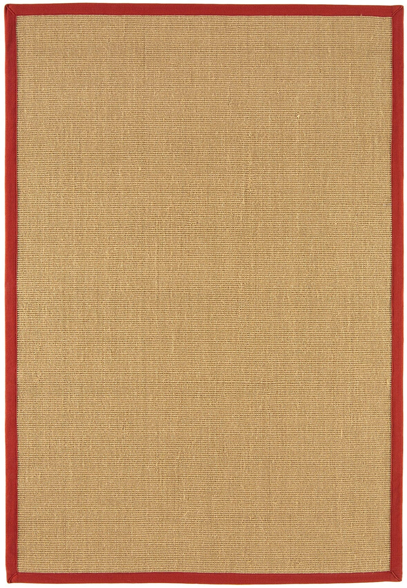Sisal Rug - Linen/Red Border