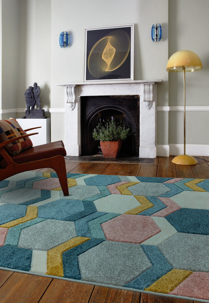 Sketch Rug - Hexagon Multi SK10