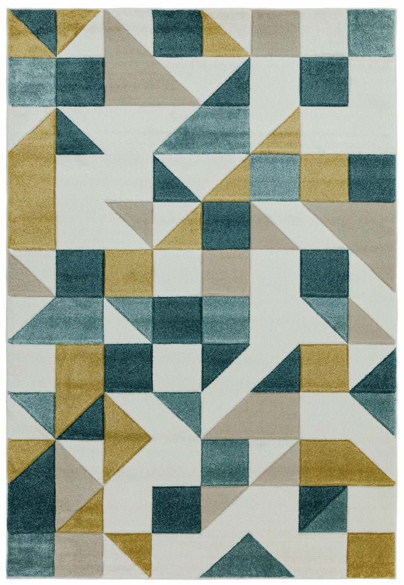 Sketch Rug - Shapes Green SK03