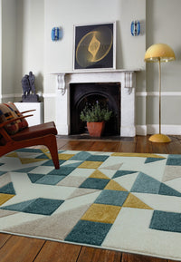 Sketch Rug - Shapes Green SK03