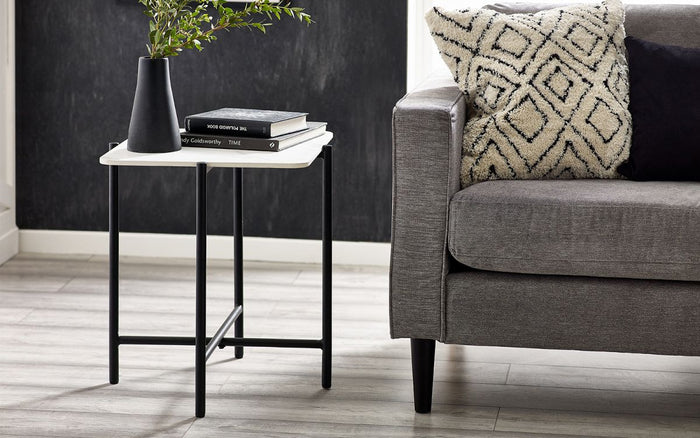 Siena Lamp Table - Marbled Sintered Stone