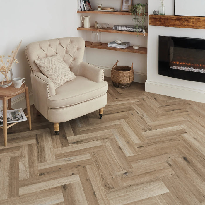Karndean Knight Tile Parquet- Washed Character Oak Parquet KP144