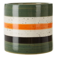 Sorrell Green And Orange Stripe Ceramic Vases