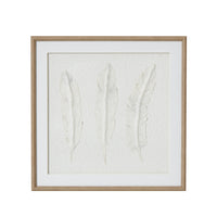 Solli White Feathers Art Mounted In Beaded Frame