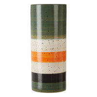 Sorrell Green And Orange Stripe Ceramic Vases