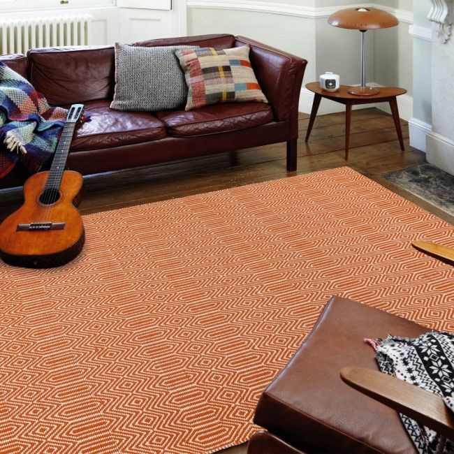 Sloan Rug - Orange Ethnic Flatweave