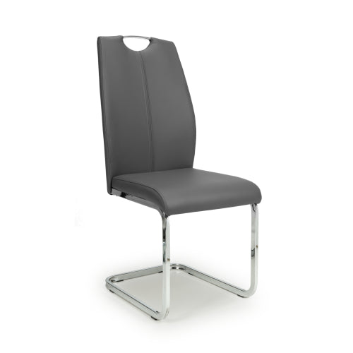Toledo Dining Chair (set of 4) - Grey Leather Effect