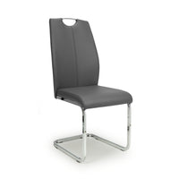Toledo Dining Chair (set of 4) - Grey Leather Effect