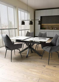 Tokyo 1.4-1.8m  Dining Set with 4 Dakar Swivel Dining Chairs